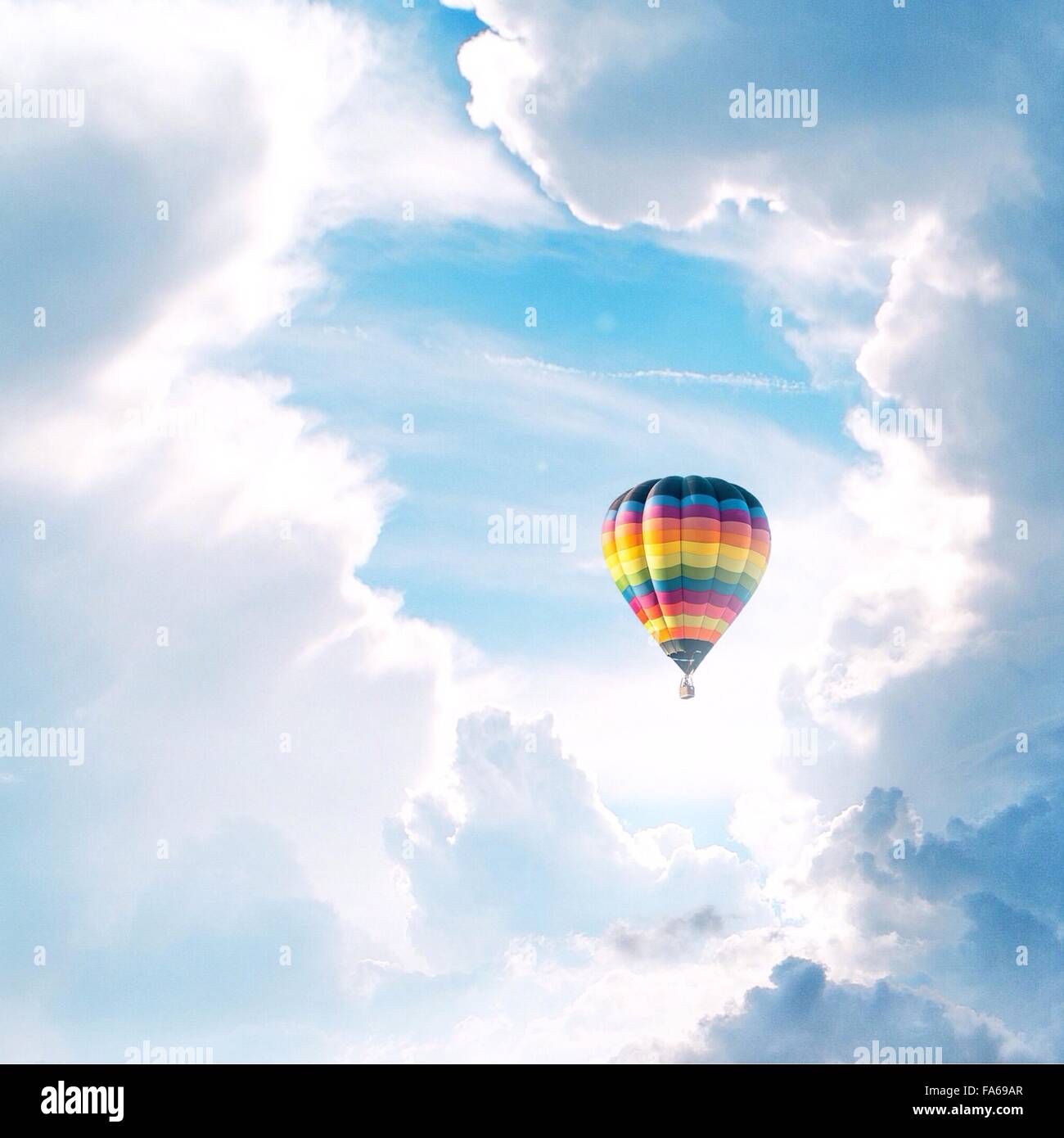 Hot air balloon in clouds Stock Photo - Alamy
