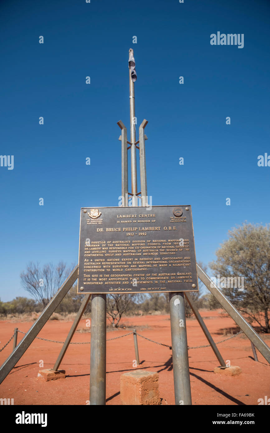 monument in the true center of Australia Stock Photo