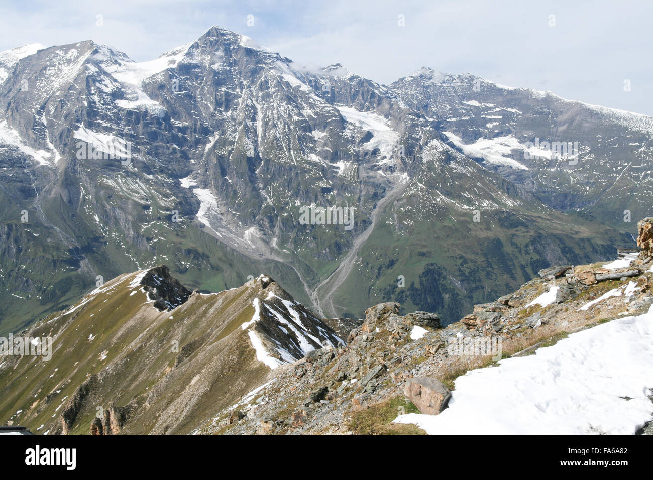 Snowcapped mountains, Alps, Austria Stock Photo