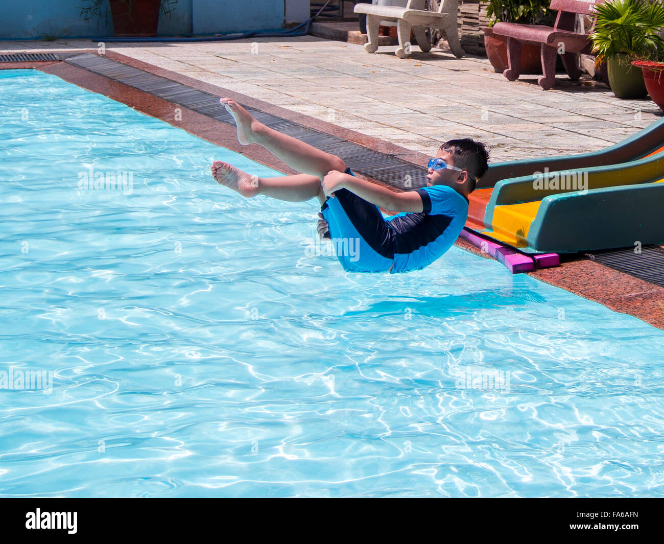 sliding swimming pool