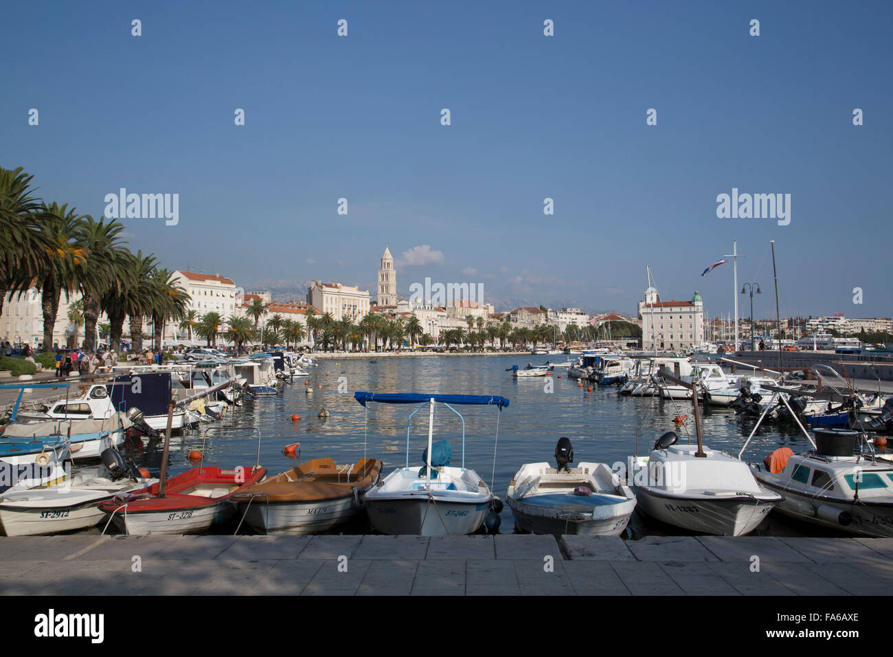 Croatia, Split, Split Harbor, small fishing boats Stock Photo