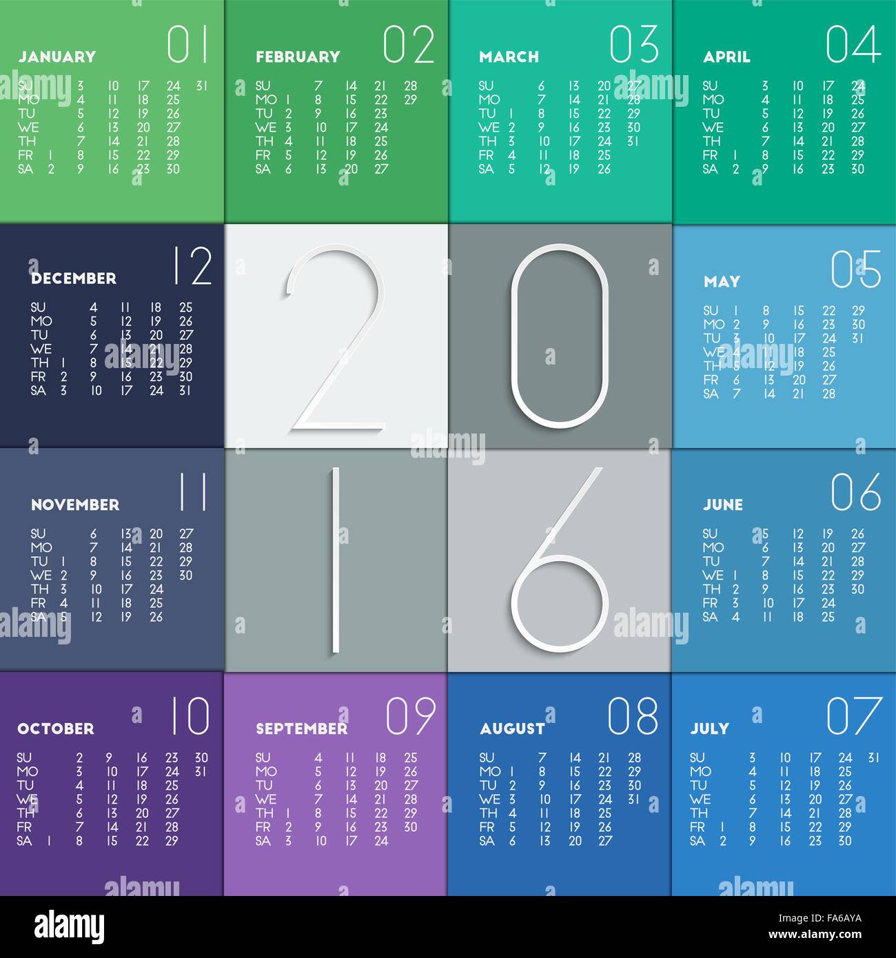 Blue Kente 2016 Weekly Calendar: 2016 week by week calendar with a
