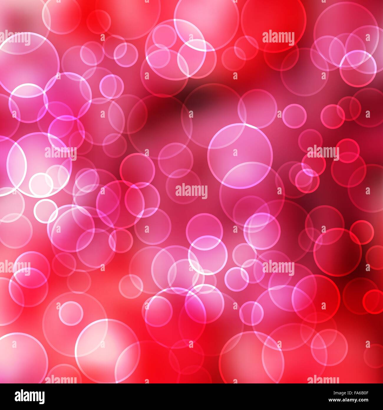 Red abstract background with bokeh lights and blur elements Stock Vector