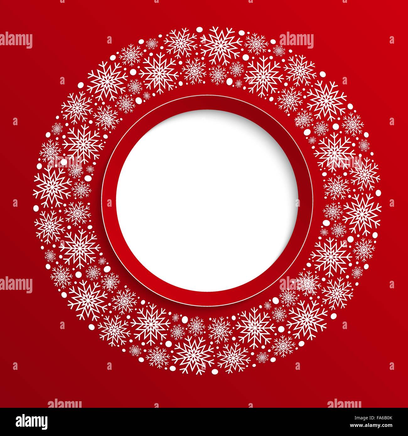 Abstract round christmas background made of snowflakes for your design Stock Vector