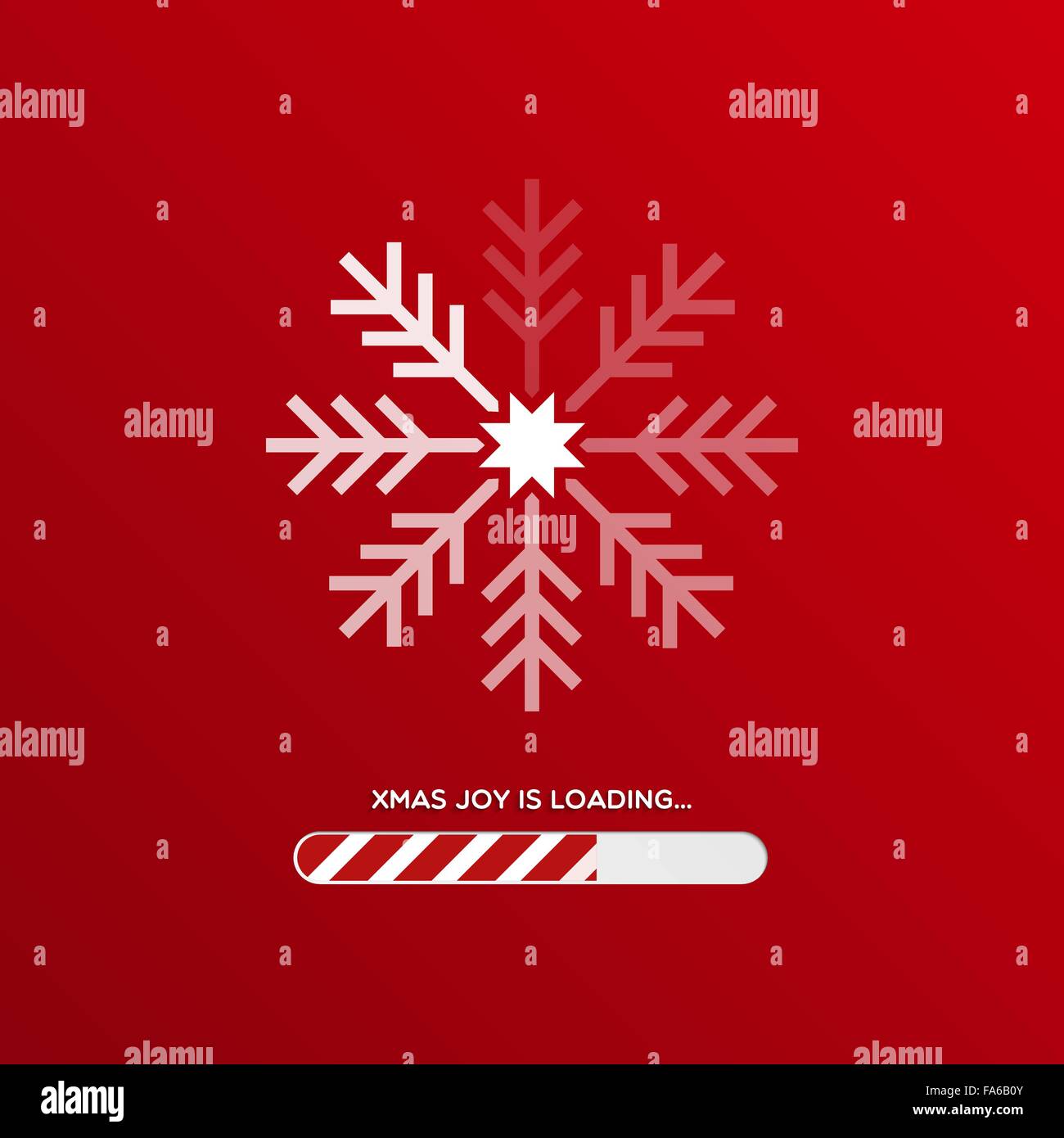 Christmas joy is loading. Christmas background with snowflake and loading bar Stock Vector