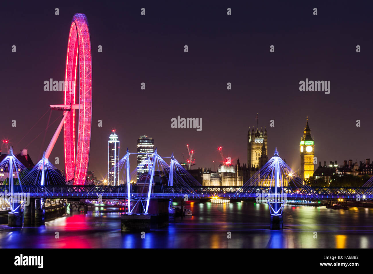 Skyline at night, London, England, United Kingdom Stock Photo - Alamy