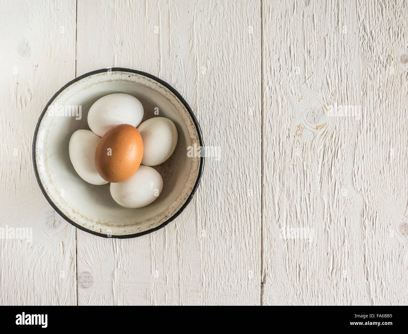 Five eggs in a bowl Stock Photo