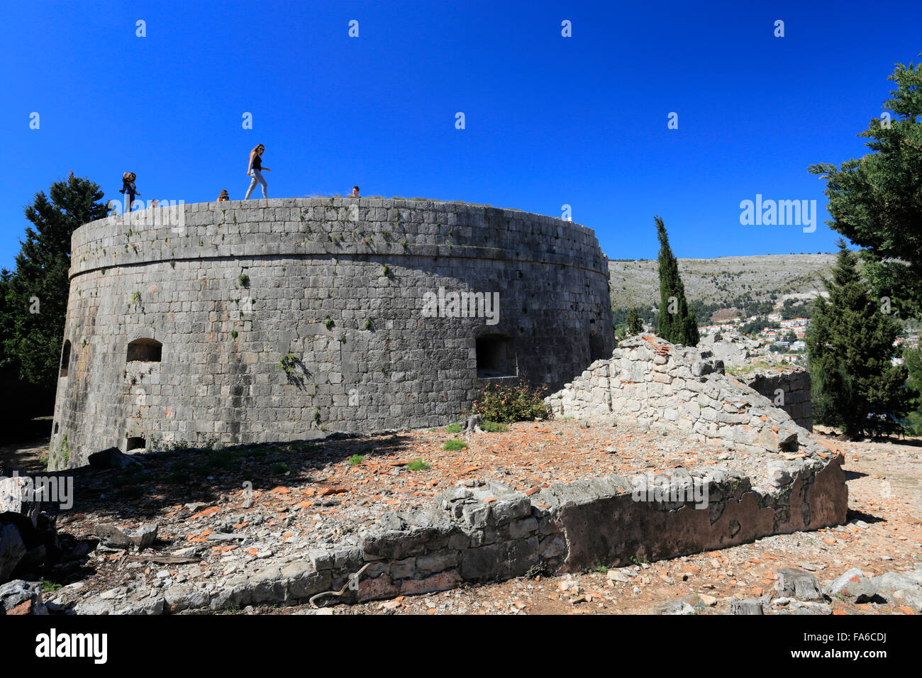 The Fort Royal, Nature Reserve, Lokrum Island, Dubrovnik, Dubrovnik-Neretva County, Dalmatian coast, Adriatic Sea, Croatia, Balk Stock Photo