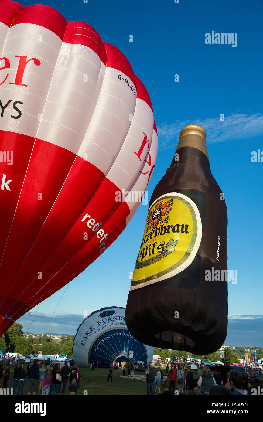 Hot air balloons at the Bristol International Hot Air Balloon Fiesta 2015 Stock Photo