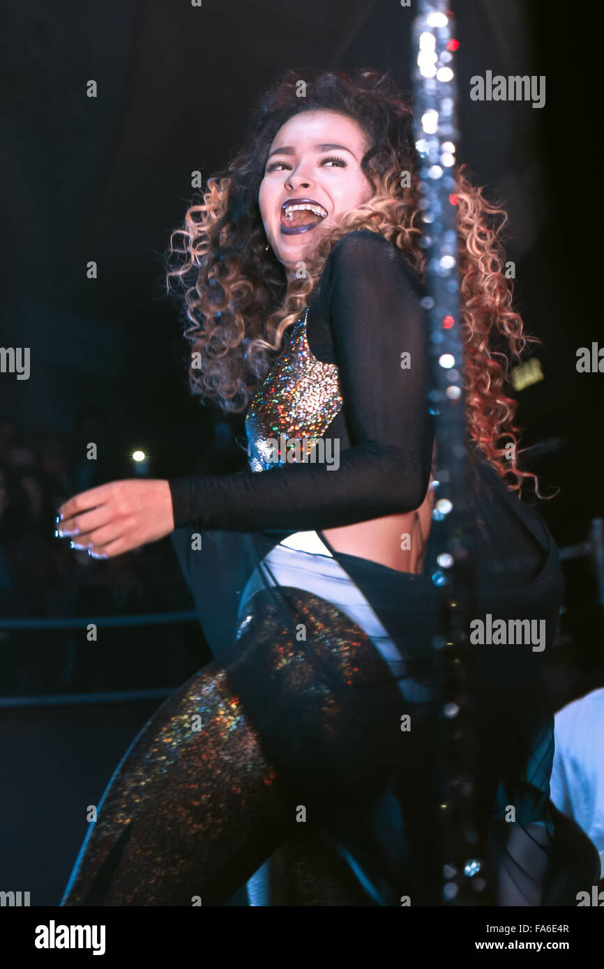 Ella Eyre performs live at Manchester's Albert Hall. Stock Photo