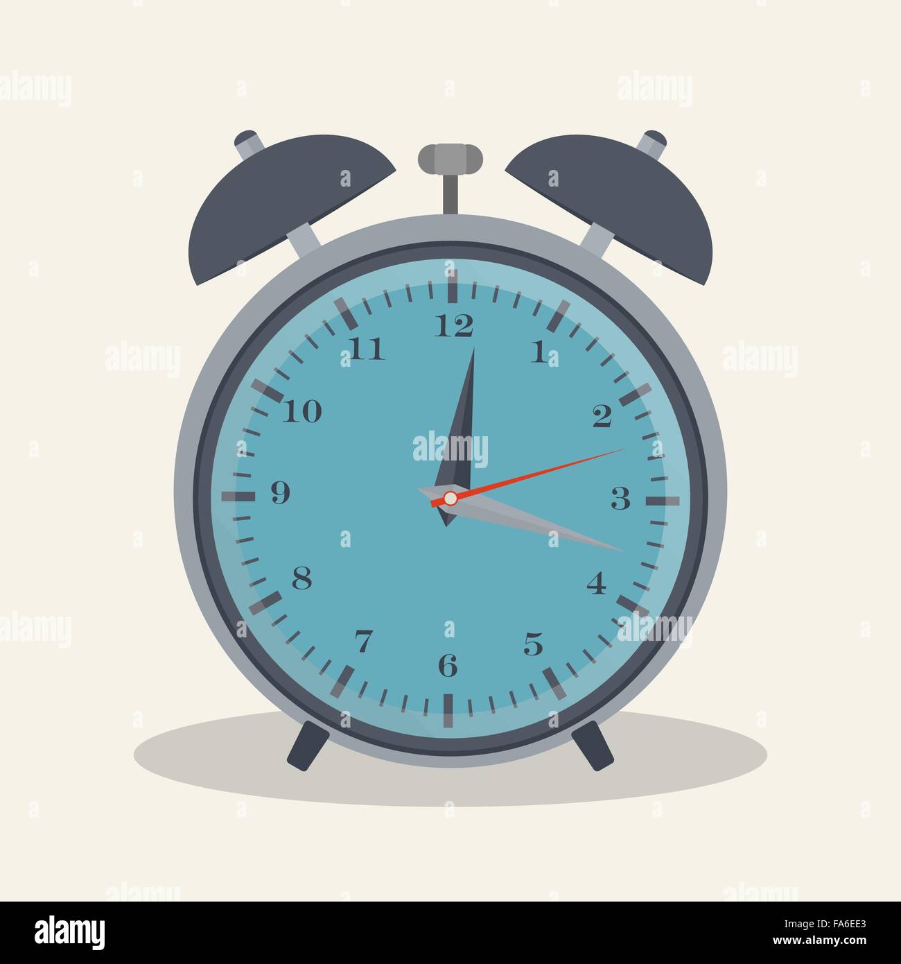 Flat style vector illustration of alarm clock for your design Stock Vector