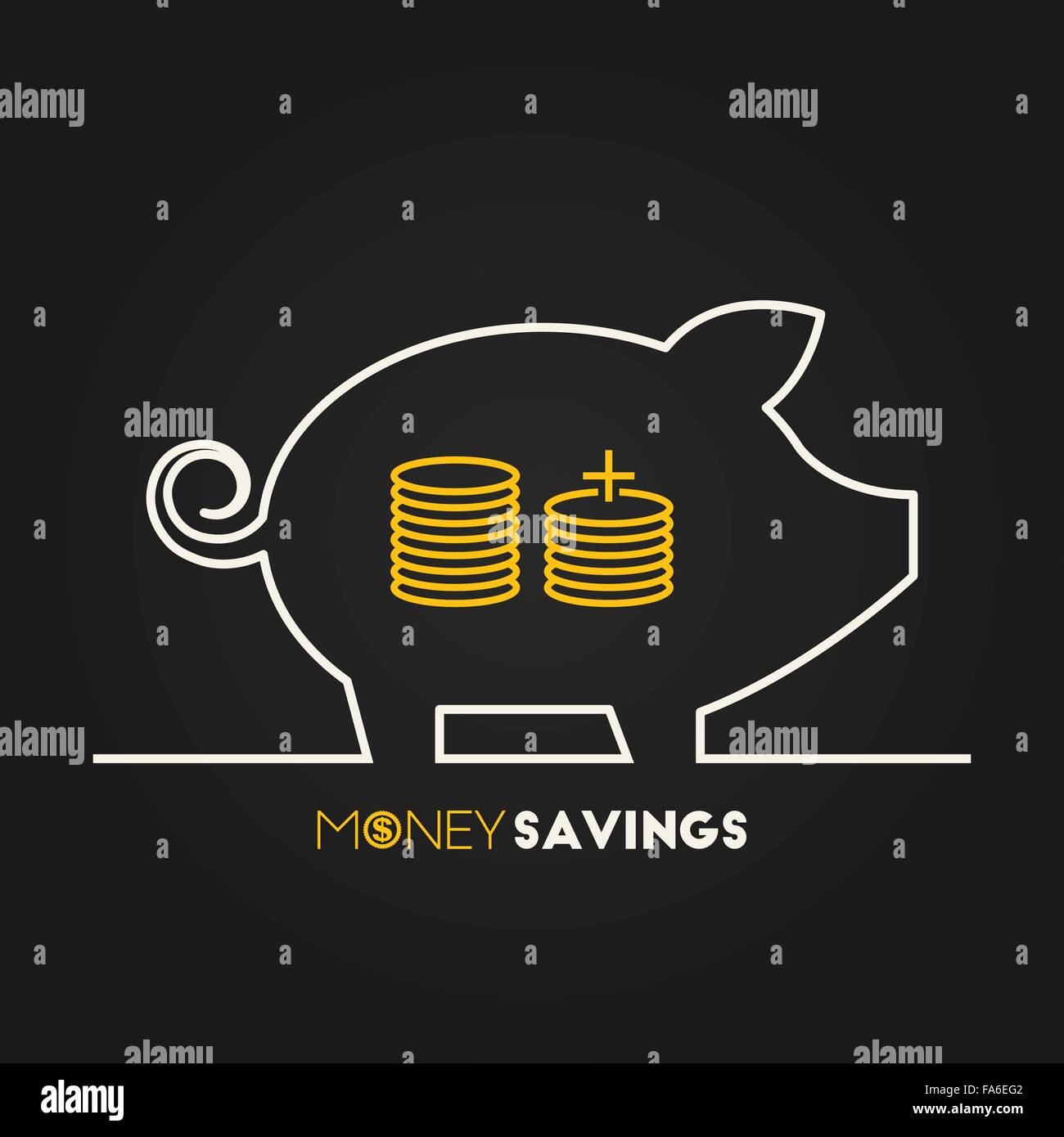 Vector illustration of piggy bank for your design Stock Vector