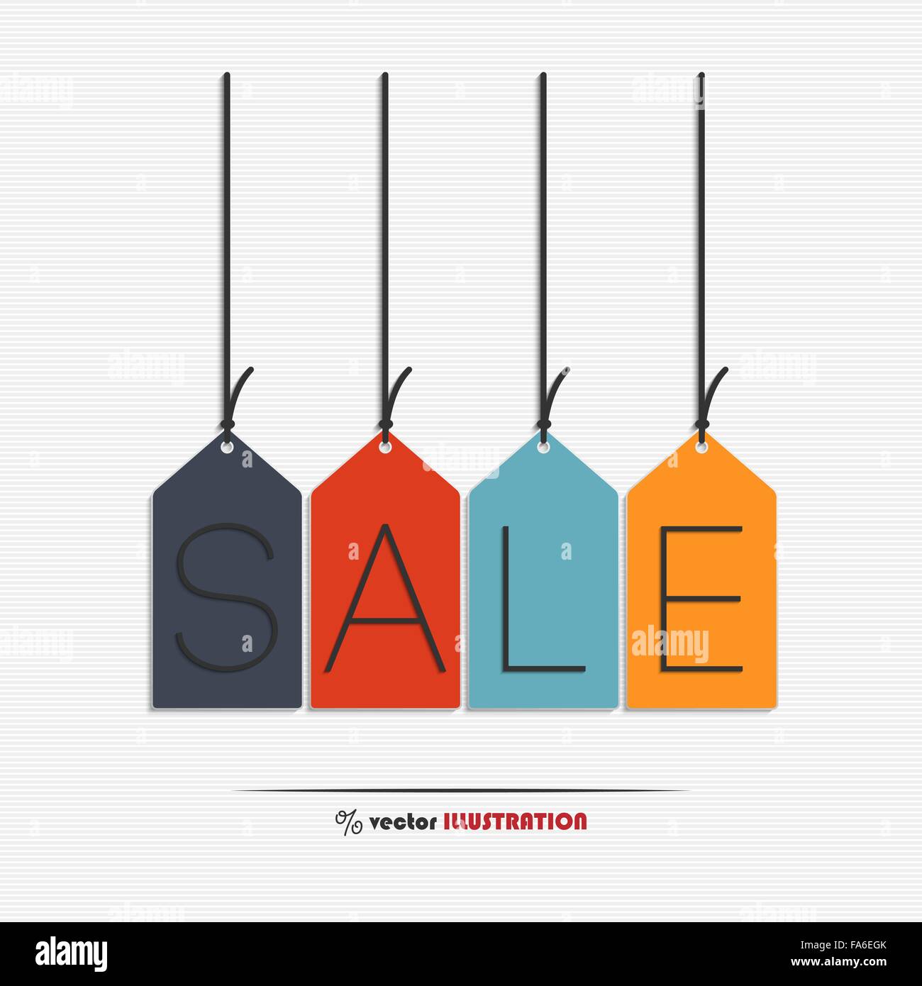 Vector illustration of hanging sale labels for your design Stock Vector
