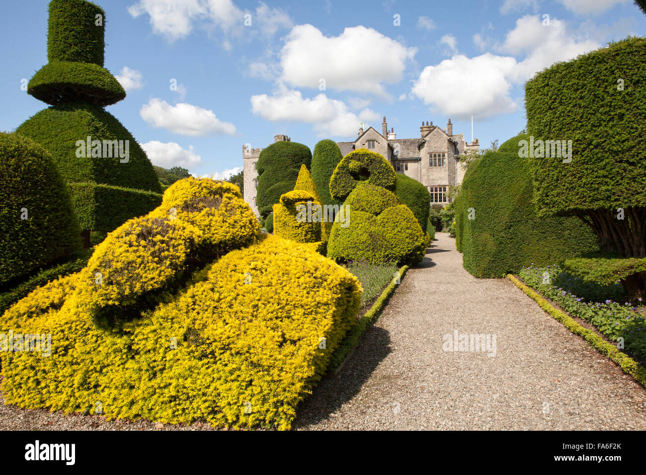 Topiary at Levens Hall in the Lake District, England Stock Photo