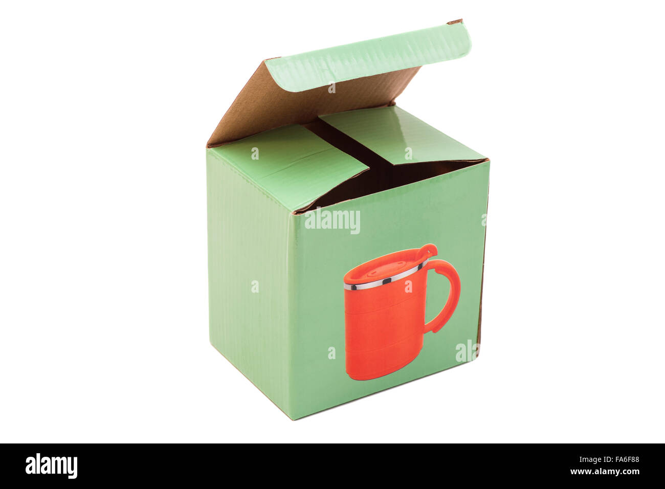 open cardboard box isolated on a white background Stock Photo - Alamy