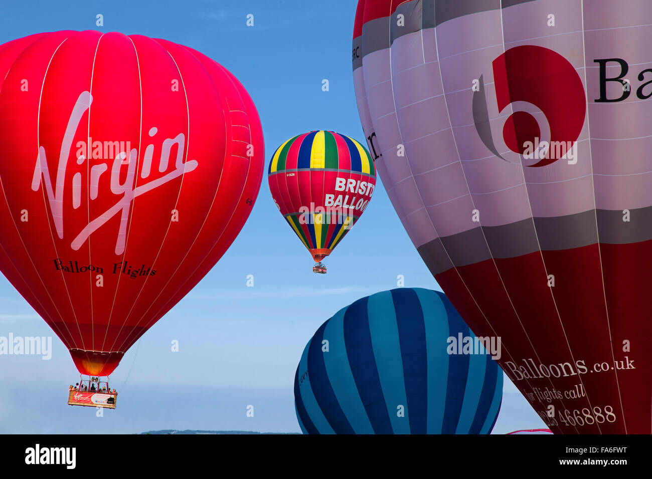 Hot Air Balloons at the Bristol International Hot Air Balloon Fiesta 2015 Stock Photo
