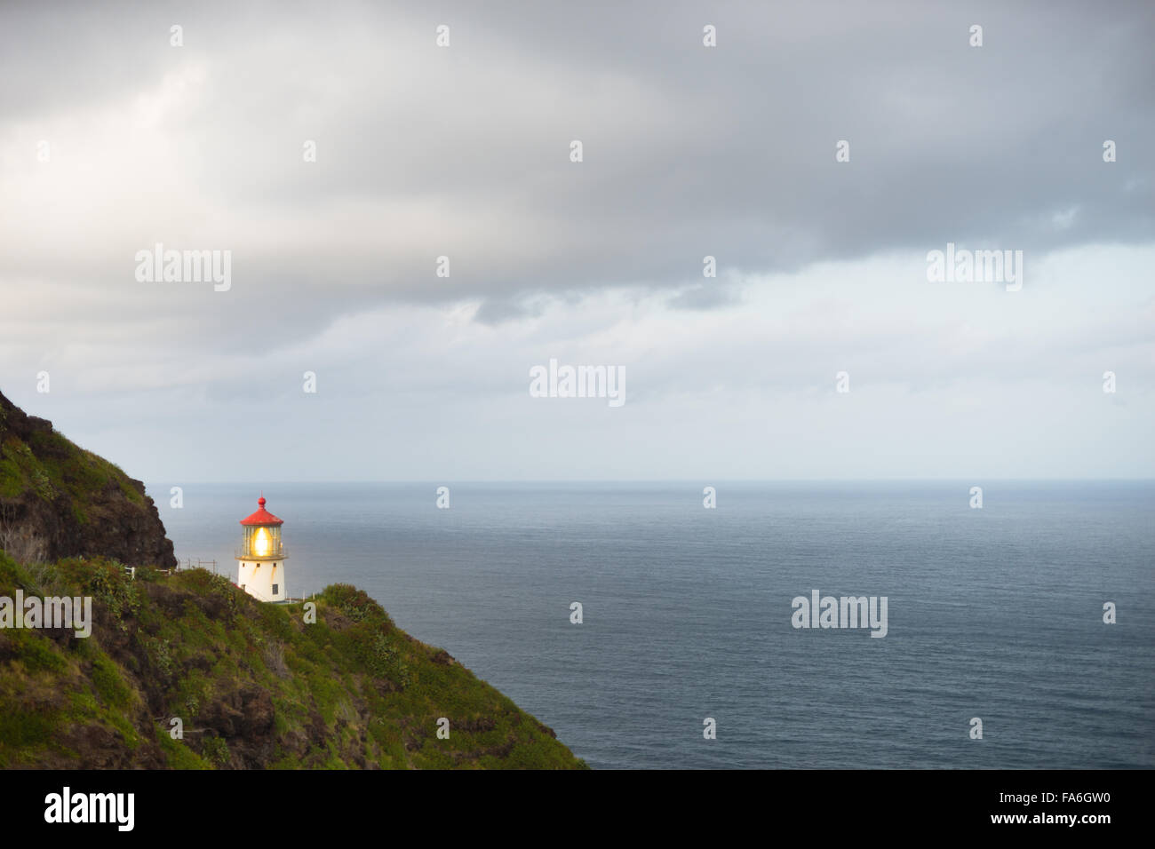 This lighthouse sends a beam of light out to the Pacific Ocean for ...