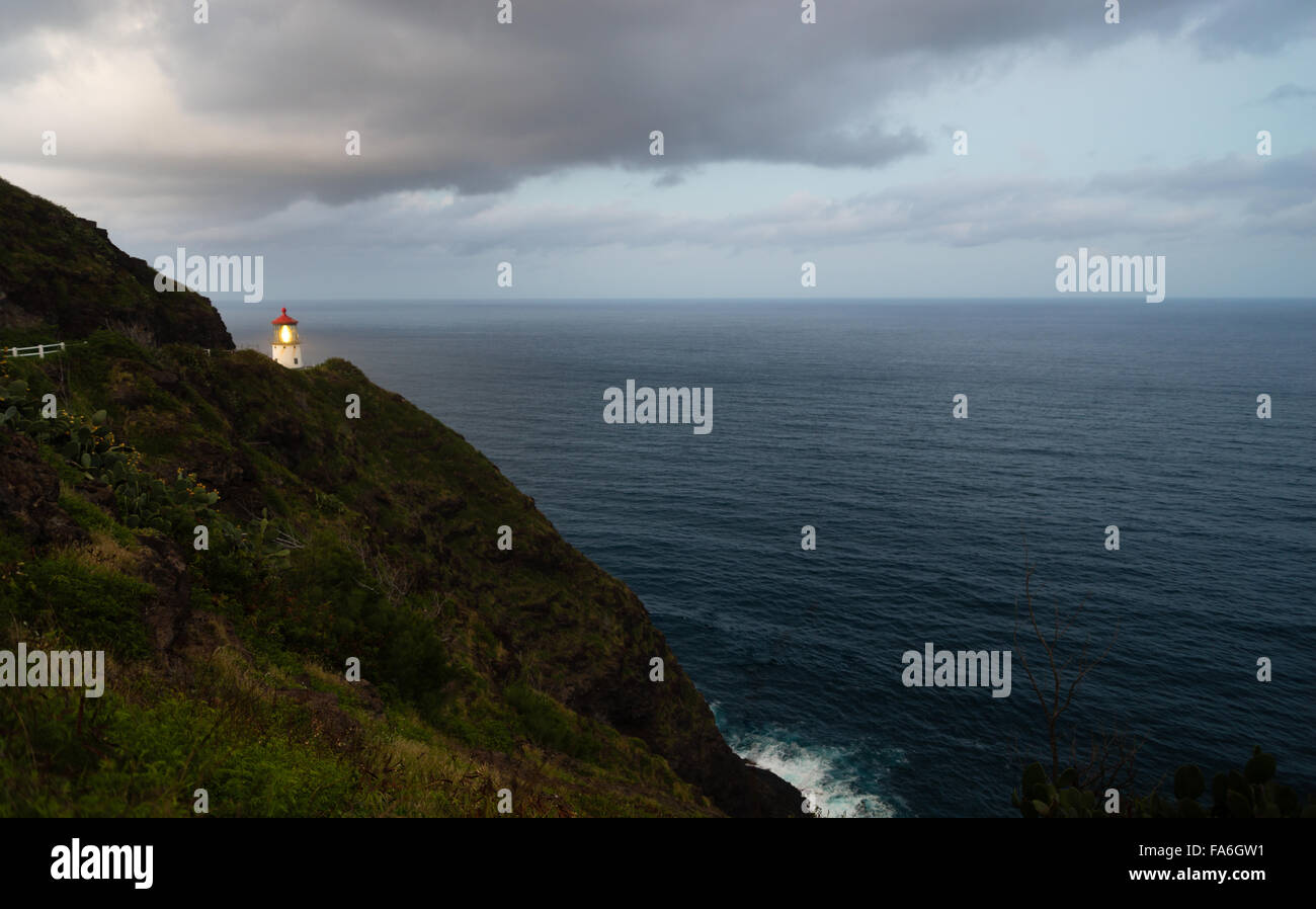 This lighthouse sends a beam of light out to the Pacific Ocean for ...