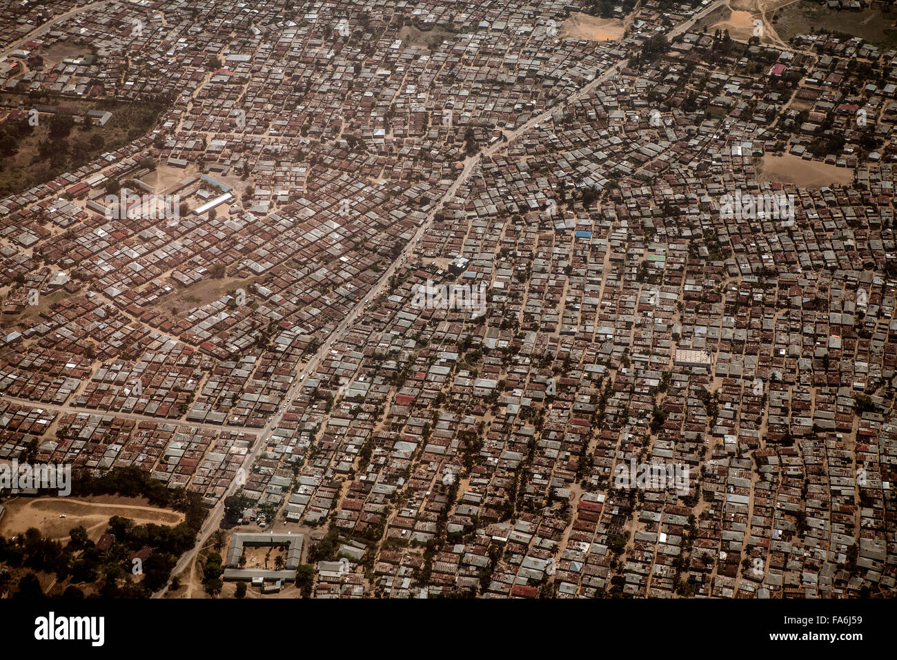 Aerial view of residential Stone Town, Zanzibar, Tanzania. Stock Photo
