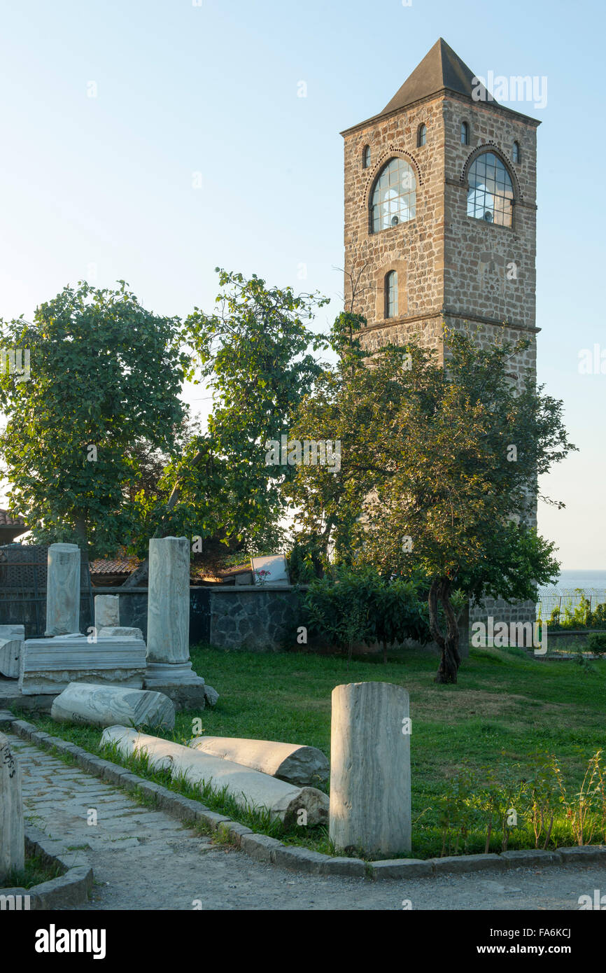 Türkei, östliche Schwarzmeeküste, Trabzon, Hagia Sophia Museum, der Glockenturm (Campanile) steht 24 Meter westlich der Kirche. Stock Photo