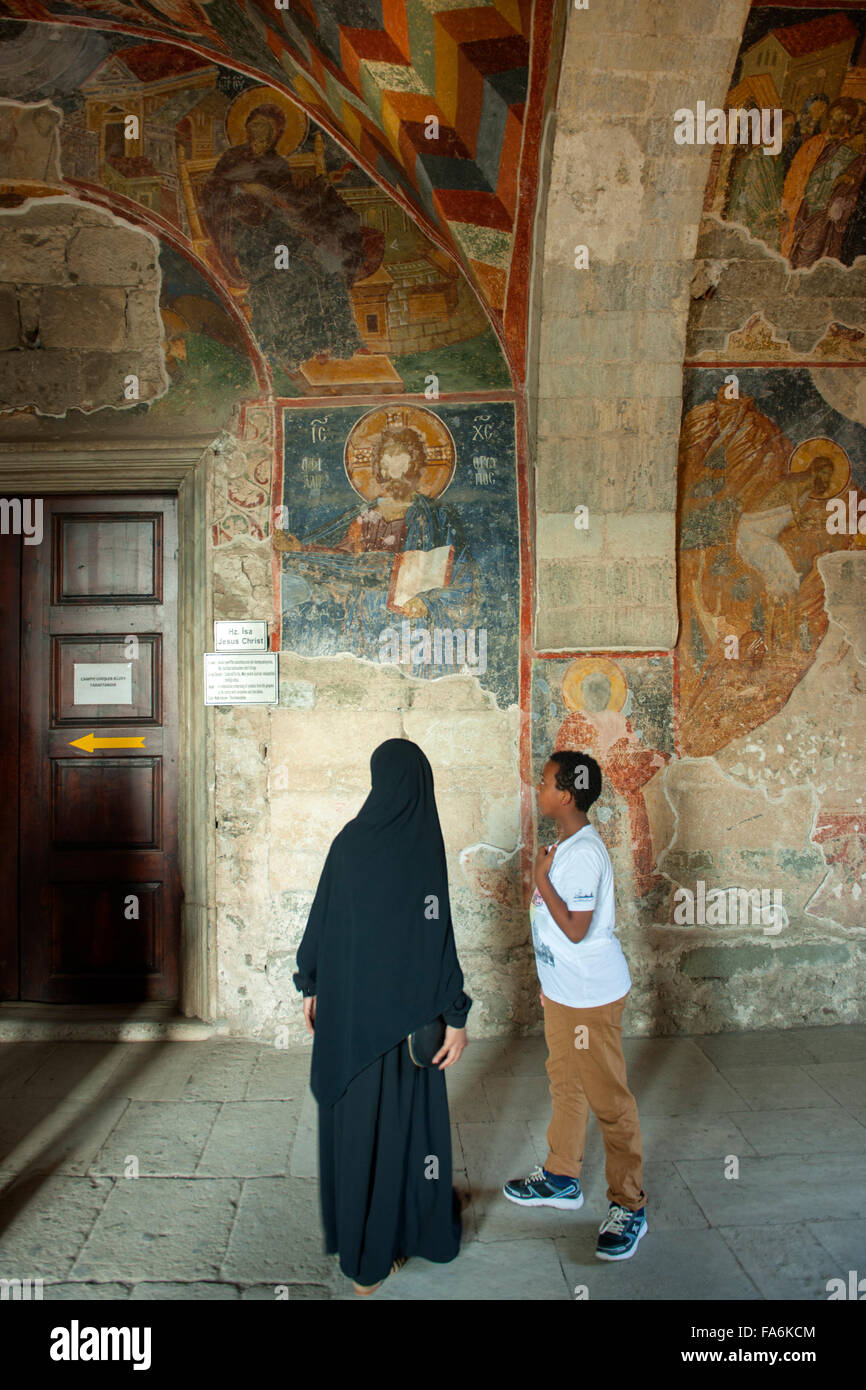 Türkei, östliche Schwarzmeeküste, Trabzon, Hagia Sophia Museum, Fresken in der Westvorhalle Stock Photo