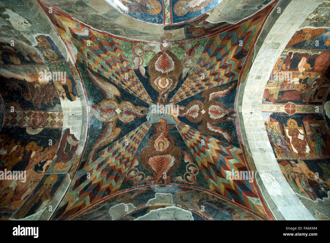 Türkei, östliche Schwarzmeeküste, Trabzon, Hagia Sophia Museum, Narthex. Fresken im Zentrum des Kreuzgratgewölbes. Hand Gottes u Stock Photo