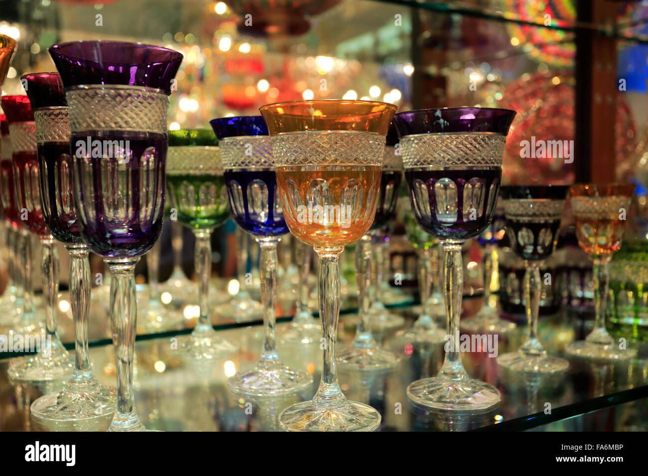 Colourful Murano Glass on display in a shop window, Murano Island