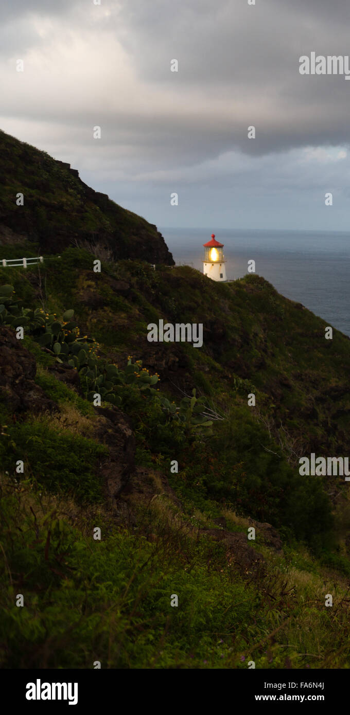 This lighthouse sends a beam of light out to the Pacific Ocean for ...