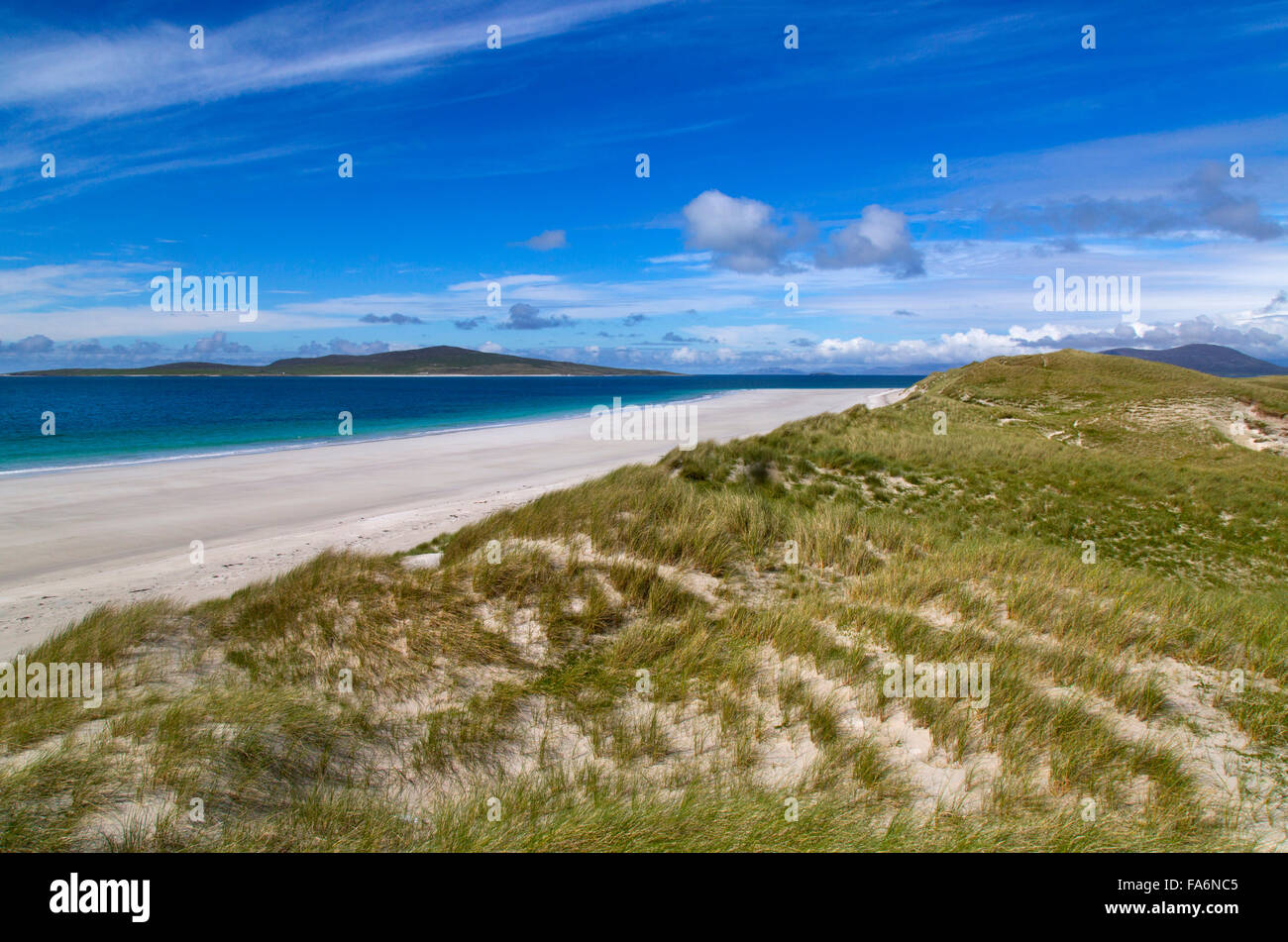 Beach and sea at Traigh lar North Uist Hebrides Stock Photo