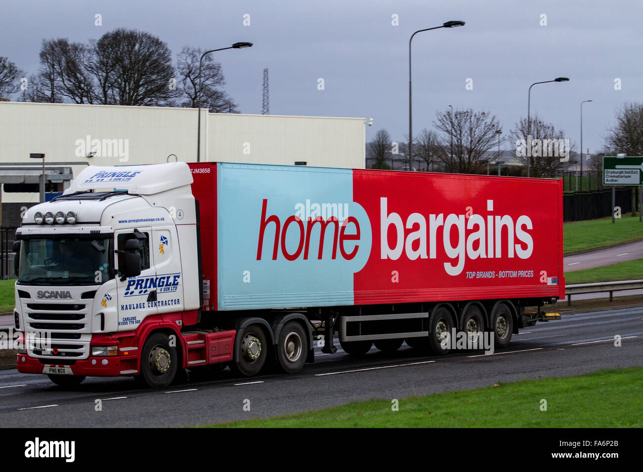 Home Bargains articulated lorry travelling along the Kingsway West Dual