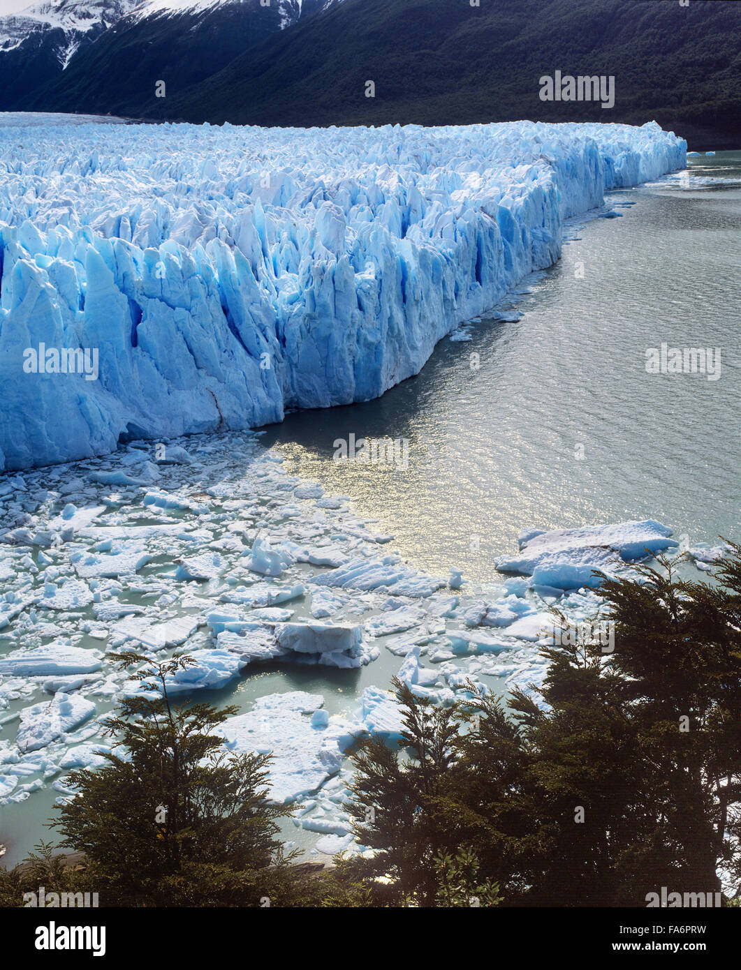 Argentina, Patagonia, Santa Cruz Province, Parque Nacional Los Glaciares, Lago Argentino, Perito Moreno Glacier Stock Photo