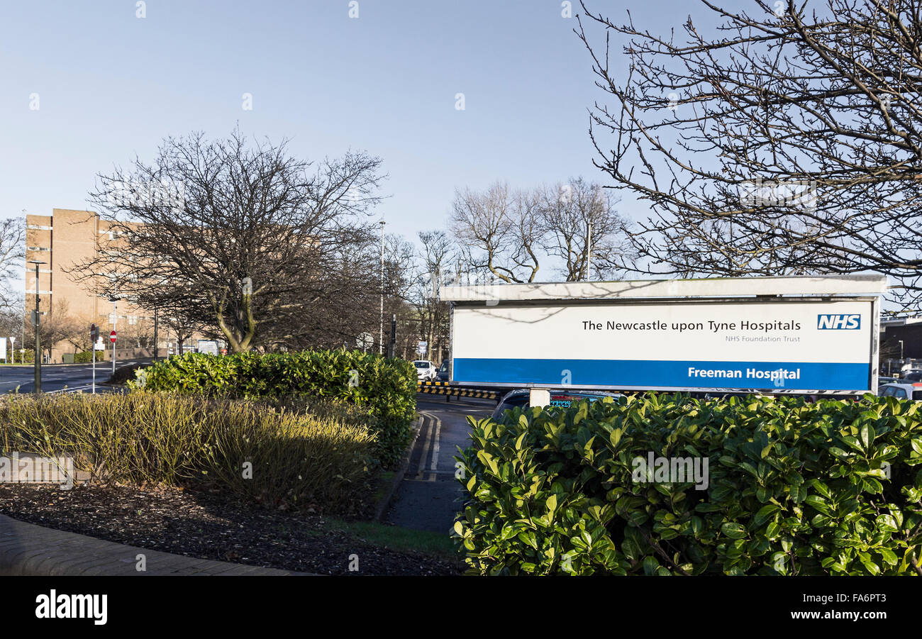 Entrance to Freeman Hospital at High Heaton, Newcastle upon Tyne Stock