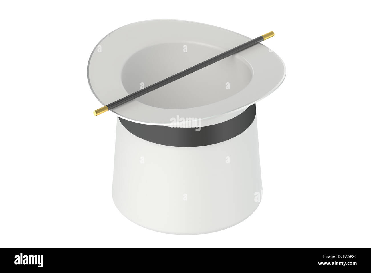 Magician Hat and Wand isolated on white background Stock Photo - Alamy