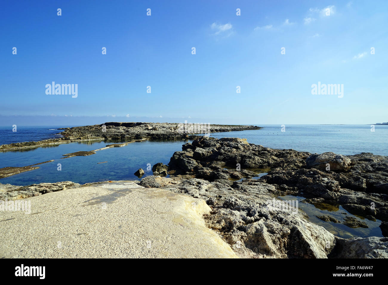 Viewpoint in Qawra, Buġibba, St Pauls Bay Area of Malta Stock Photo