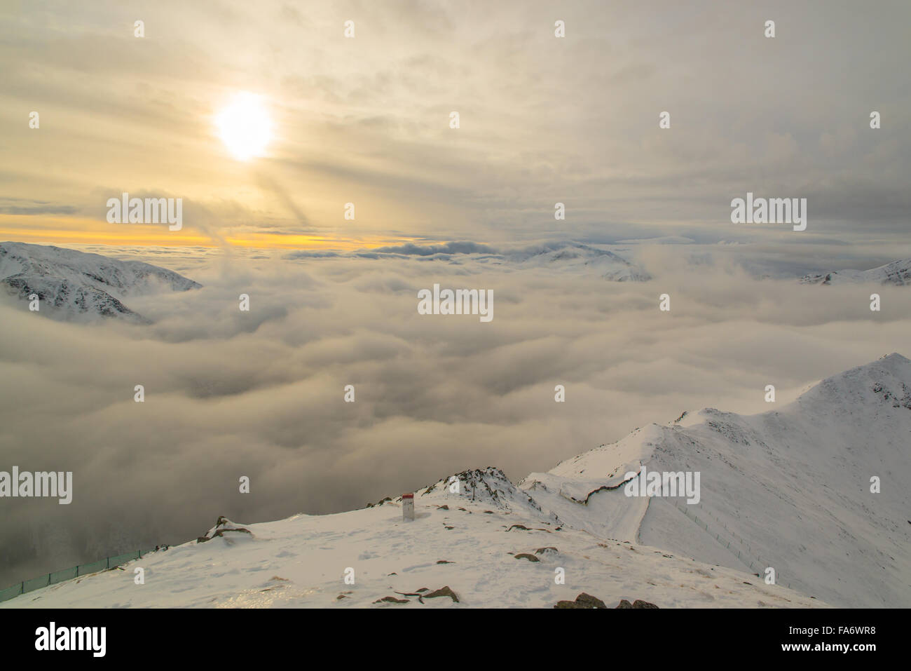 View from Kasprowy Wierch above the clouds Stock Photo