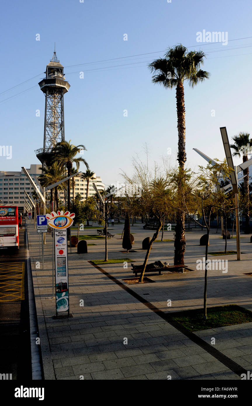 Cable Car Barcelona PORT Tower of Jaime WTC TURISTIC BUS STOP Stock ...