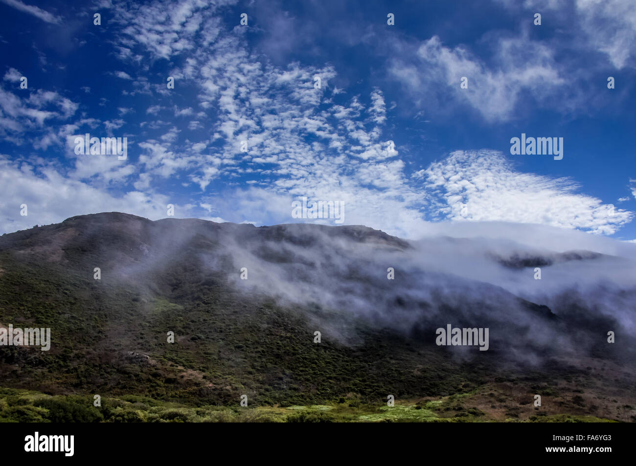 Northern California Landscape. California Costal Trail, Marin Headlands, Golden Gate National Recreation Area. Stock Photo