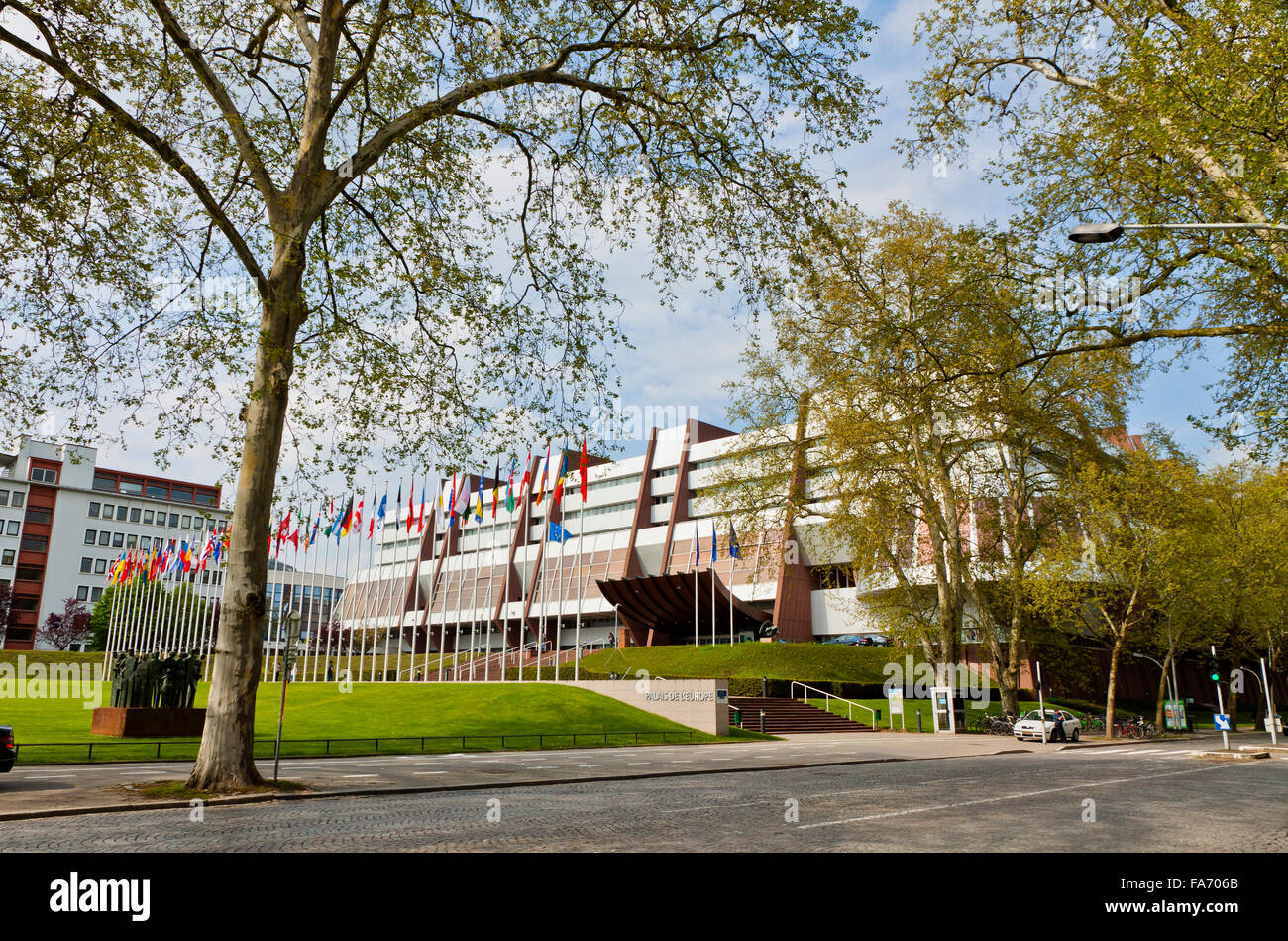 STRASBOURG, FRANCE - MAY 6, 2013: Building of Parliamentary Assembly of the Council of Europe. Assembly was founded in 1949, and now is one of the two statutory organs of the Council of Europe Stock Photo
