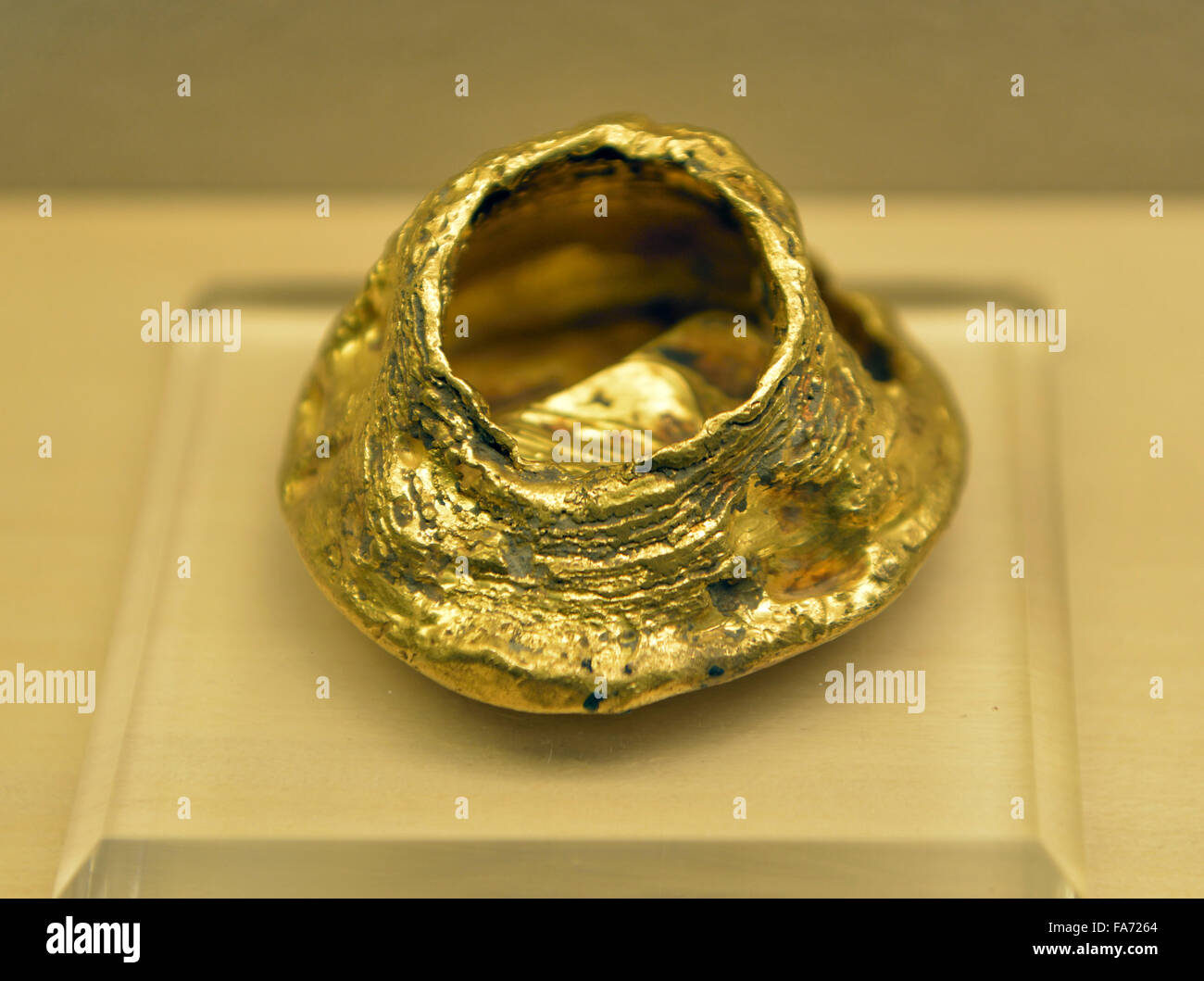 Horse-hoof gold. Shanghai Museum. Stock Photo