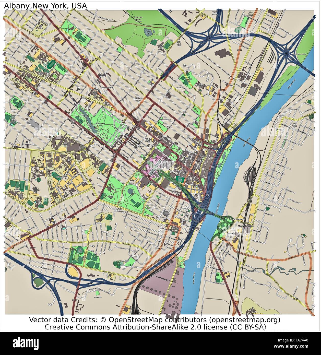 Albany new york aerial High Resolution - Albany New York Usa Location Map FA74A0