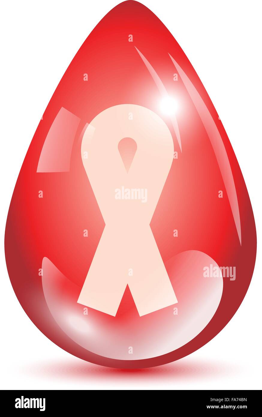 aids red sign inside a bleed drop with shadow Stock Vector Image & Art ...