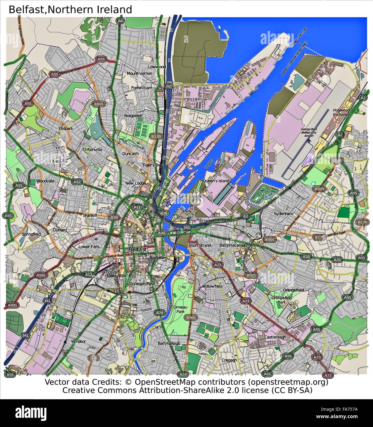 Belfast Northern Ireland Location Map High Resolution Stock Photography ...