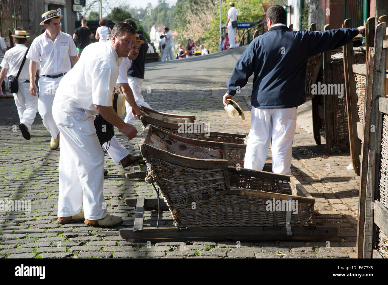 Wicker Toboggan Sled Ride in Monte,Funchal, madeira which has been