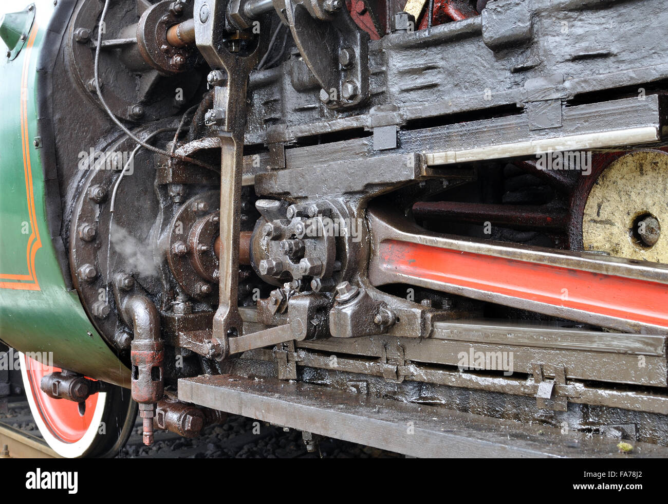 part of active steam locomotive Stock Photo