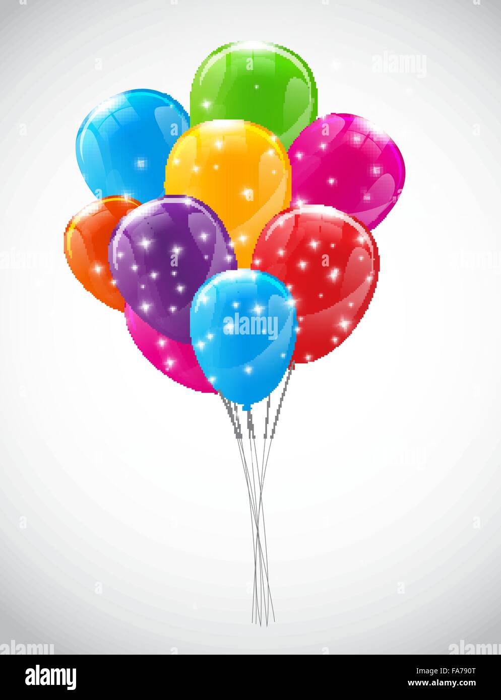 Color Glossy Balloons Background Vector Illustration Stock Vector Image ...