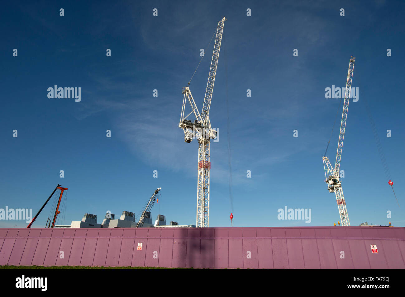astra zeneca construction cambridge crane Stock Photo