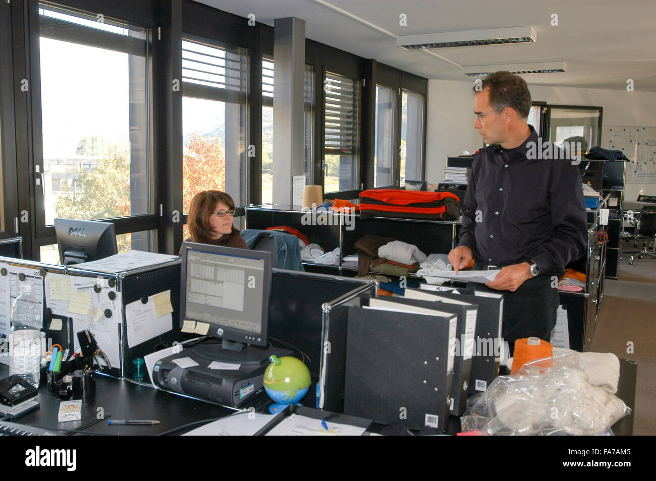 Coldrerio, Switzerland - 21 october 2002: People working at the office of Hugo  Boss industry at Coldrerio on the italian part of Stock Photo - Alamy