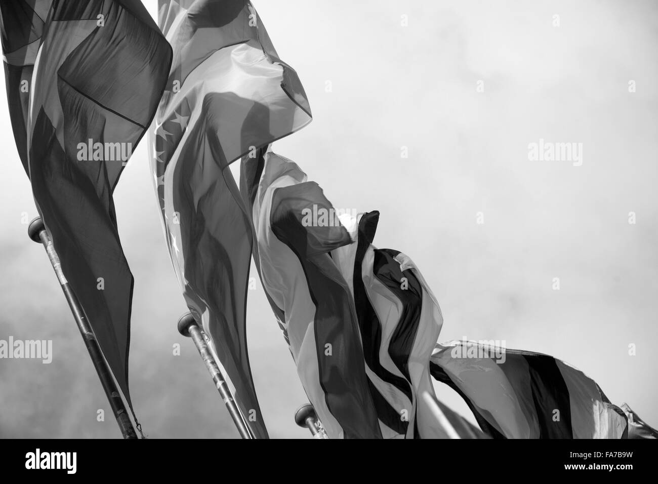 Flags of the countries Black and White Stock Photos & Images - Alamy