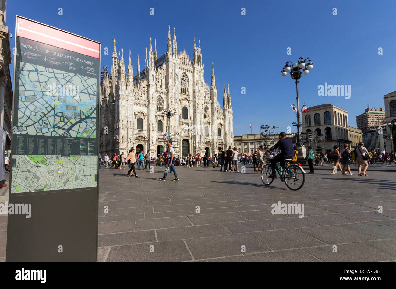 Italy, Lombardy, Milan, Piazza Duomo Stock Photo