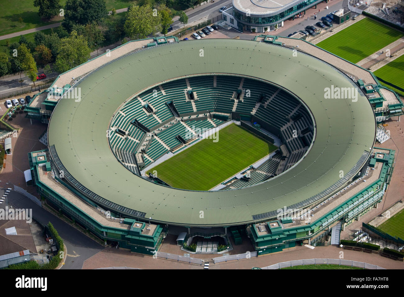 No.1 COURT, All England Lawn Tennis and Croquet Club, Wimbledon, London.  Opened in 1997, No. 1 Court is the next most prestigious tennis court at  Wimbledon after Centre Court, with a capacity